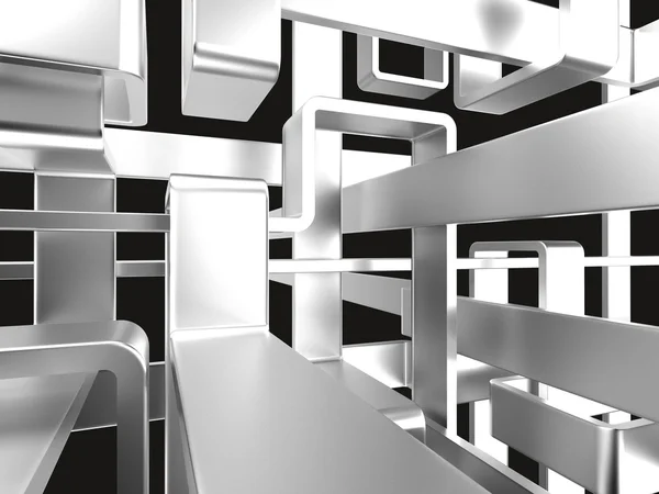 Abstraktes metallisches Labyrinth — Stockfoto