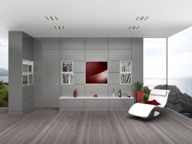 Modern deniz oturma odası duvar kaplamaları