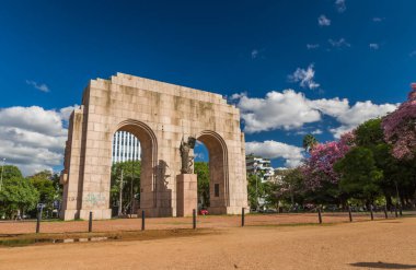 Porto Alegre, Rio Grande do Sul, Brazil, March 29 - 2021: Monument to the expeditionary of Farroupilha Park (redemption) clipart