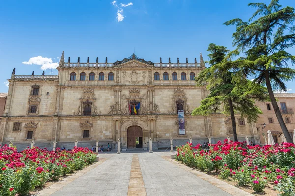 Fassade der Universität von Alcala von Alcala de henares, Spanien lizenzfreie Stockfotos