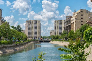 Bükreş'Cityscape Birleşmiş Milletler Meydanı Manzaralı