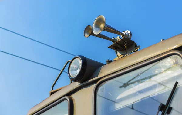 Primer plano de la trompa del tren Imagen de archivo