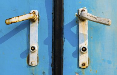 Tren vagonu kapı kolu closeup 