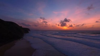 Praia Vale Figueiras Portekiz, güzel gün batımı