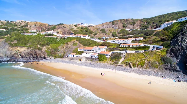 Aéreo da aldeia Arifana em Portugal — Fotografia de Stock