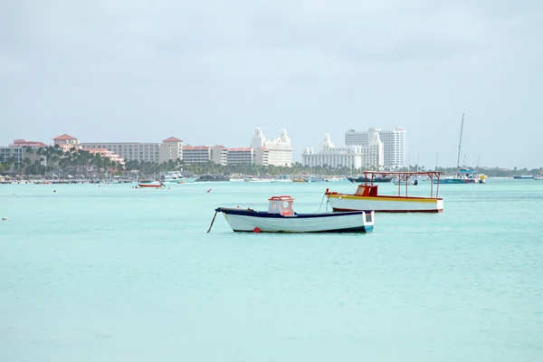 아루바 섬 카리브해에 팜 비치 — 스톡 사진