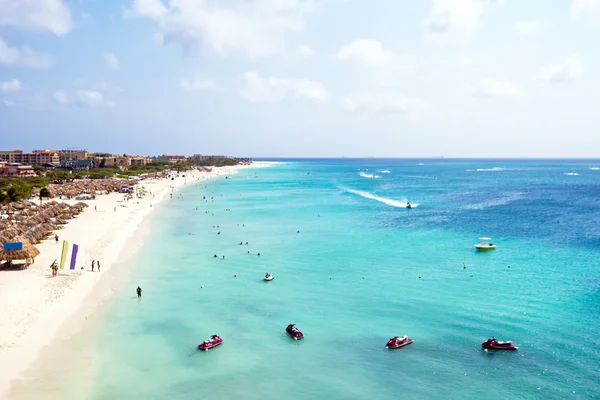 Aerial from Eagle beach on Aruba island in the Caribbean — Stock Photo, Image