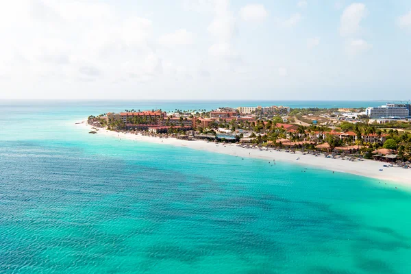 Aérien à Manchebo plage sur l'île d'Aruba dans les Caraïbes — Photo