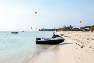 Aruba Island Karayip Denizi balıkçı kulübeleri