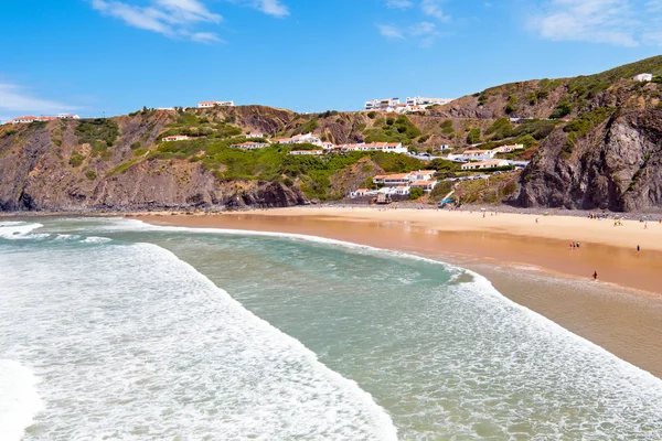 Aerial from the village Arrifana in Portugal — Stock Photo, Image