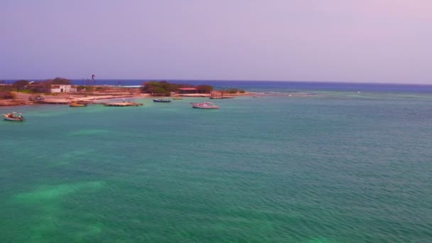 Antenne op Rogers strand op Aruba eiland in het Caribisch gebied. — Stockvideo