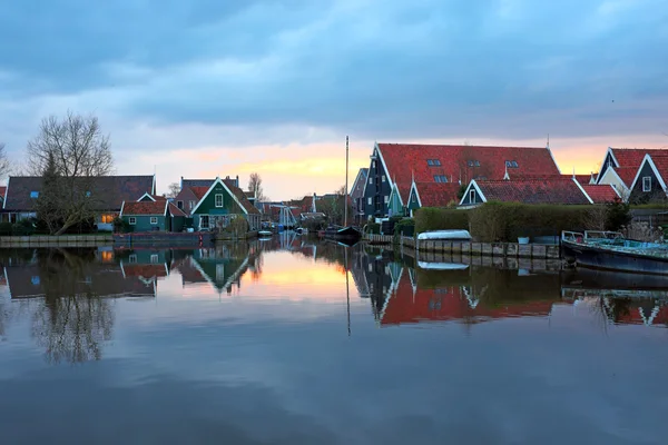 Typical medieval dutch houses in the countryside from the Nether — Stock Photo, Image