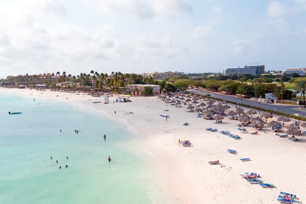 Druif 해변의 카리브해에서 아루바 섬에 공중 — 스톡 사진