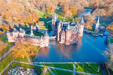 Haarzuilen, Hollanda 'daki Haar Kalesi' nden havadan.