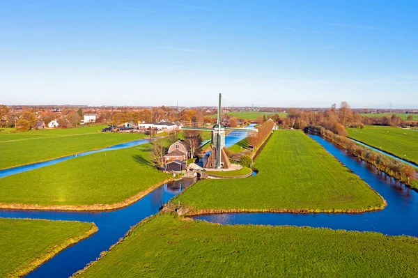 Antenne Von Der Windmühle Aus Kockengen Auf Dem Land Aus — Stockfoto