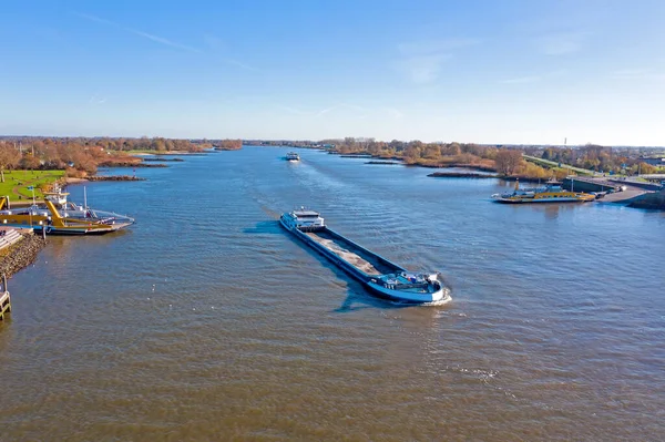 Schifffahrtsluft Auf Dem Fluss Lek Bei Schoonhoven Den Niederlanden — Stockfoto