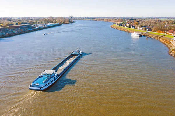 Schifffahrtsluft Auf Dem Fluss Lek Bei Schoonhoven Den Niederlanden — Stockfoto