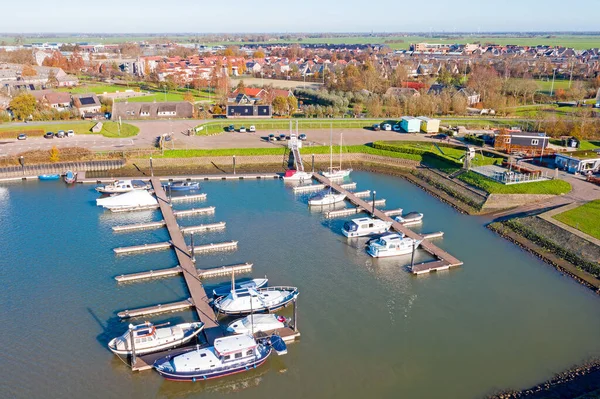 Εναέρια Από Λιμάνι Στο Schoonhoven Της Ολλανδίας — Φωτογραφία Αρχείου