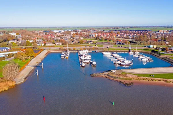 Flygplan Från Hamnen Schoonhoven Nederländerna — Stockfoto