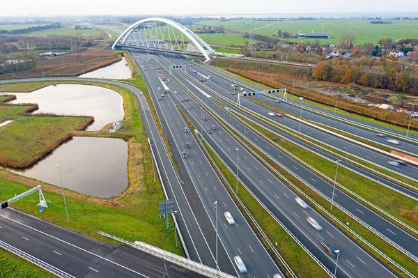 Luchtfoto Vanaf Knooppunt Muiderberg Nederland — Stockfoto