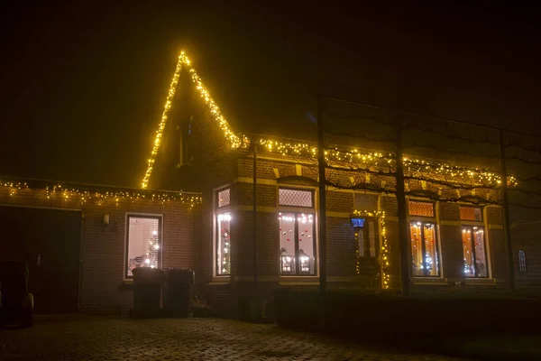 Tradizionale Casa Olandese Decorata Campagna Dai Paesi Bassi Con Natale — Foto Stock