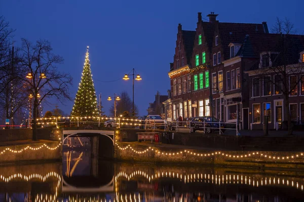 Stadtbild Von Der Stadt Dokkum Der Weihnachtszeit Den Niederlanden — Stockfoto