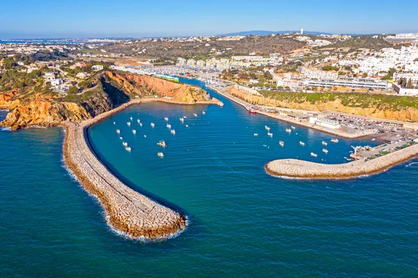 Vzduch Přístavu Albufeiře Algarve Portugalsko — Stock fotografie