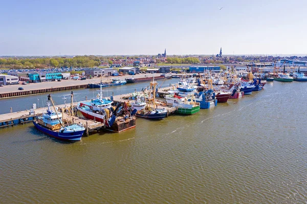 Hollanda Daki Harlingen Balıkçı Limanından Havadan — Stok fotoğraf