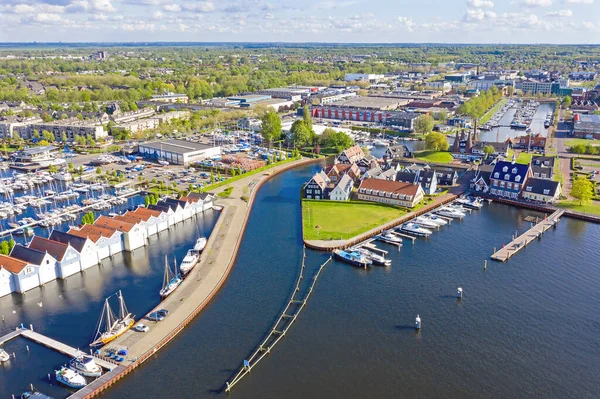 Hollanda Daki Huizen Limanından Havadan — Stok fotoğraf