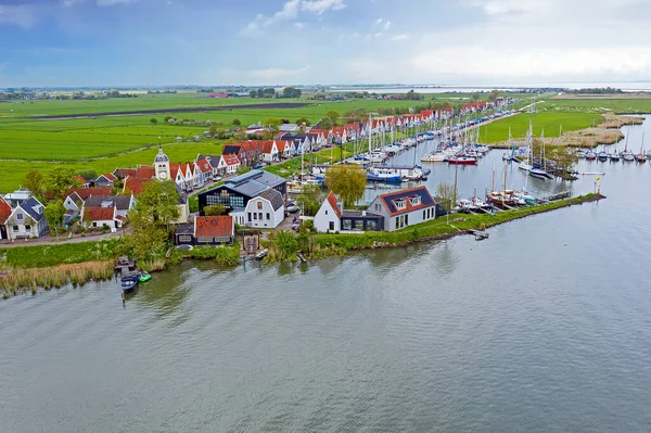 Aerial Ancient Village Durgerdam Ijsselmeer Netherlands — Stock Photo, Image