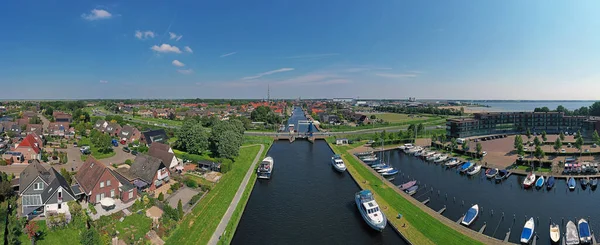 Panorama Aéreo Ciudad Lemmer Ijsselmeer Los Países Bajos —  Fotos de Stock