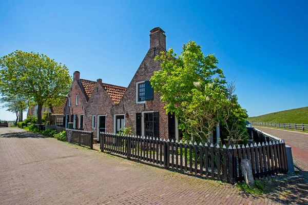 Maisons Médiévales Traditionnelles Dans Village Moddergat Frise Aux Pays Bas — Photo