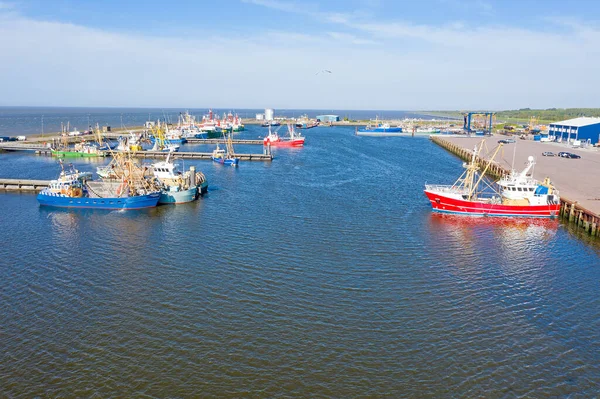 Вид Риболовної Гавані Лауверсуг Фрісленд Нідерланди — стокове фото