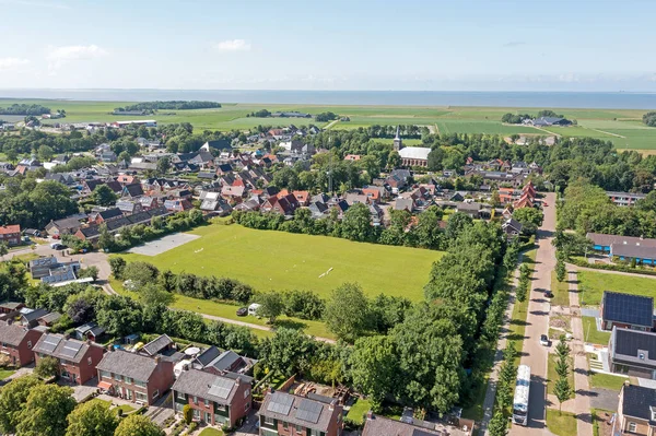 Vista Aérea Sobre Aldeia Ternaard Frísia Países Baixos — Fotografia de Stock