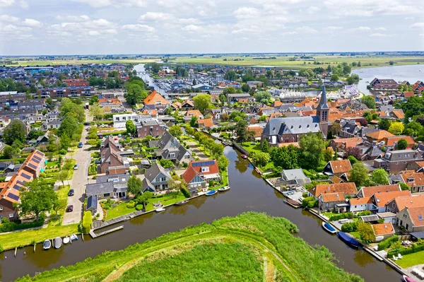 Aerial Ville Heeg Frise Pays Bas — Photo