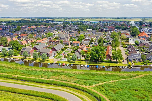 Widok Lotu Ptaka Wieś Heeg Friesland Holandii — Zdjęcie stockowe