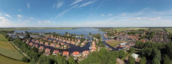 Панорама Воздуха Деревни Лангвер Фрисландии Нидерланды — стоковое фото