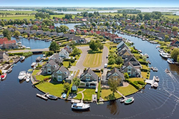 Hollanda Friesland Daki Terherne Şehrinden Havadan — Stok fotoğraf