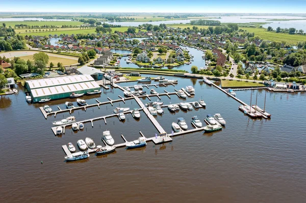 Aerial Harbor Terherne Friesland Netherlands — Stock Photo, Image