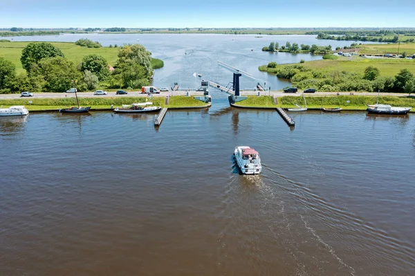 Aerial Heerenzijl Bridge Sneekermeer Friesland Netherlands — Stock Photo, Image