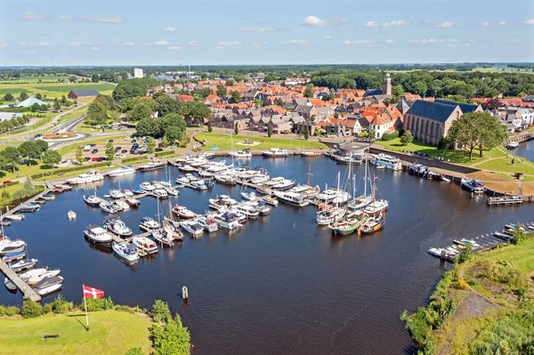 Aerial Harbor Village Vollenhove Netherlands — Stock Photo, Image