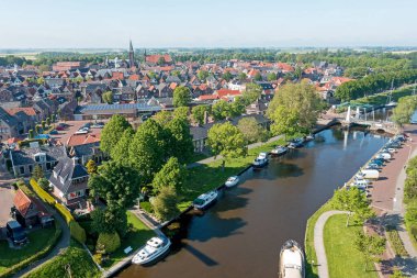 Hollanda 'daki Dokkum kentinin hava görüntüsü