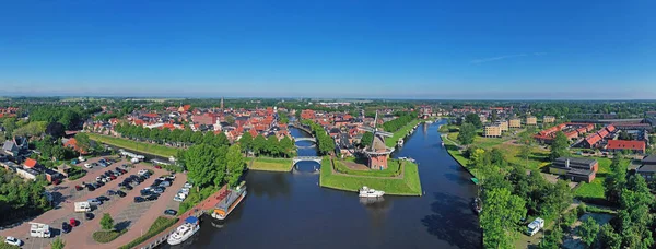Панорама Воздуха Города Доккум Фрисландии Нидерланды — стоковое фото