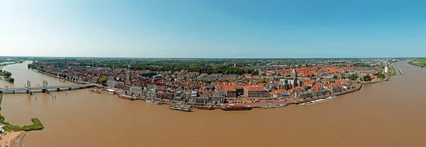 Letecké Panorama Města Kampen Nizozemsku — Stock fotografie
