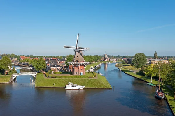 Вид Повітря Місто Доккум Нідерланди — стокове фото