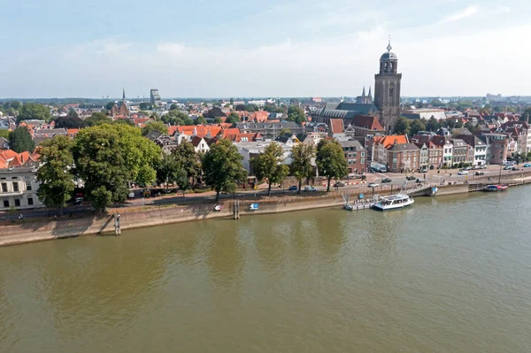 Vista Aérea Ciudad Medieval Holandesa Deventer Holanda — Foto de Stock