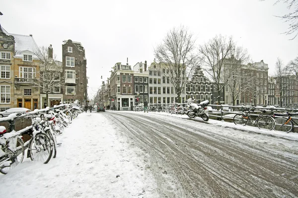Amsterdam v zimě — Stock fotografie