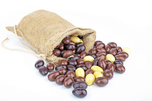 Bag full of chocolate eggs — Stock Photo, Image