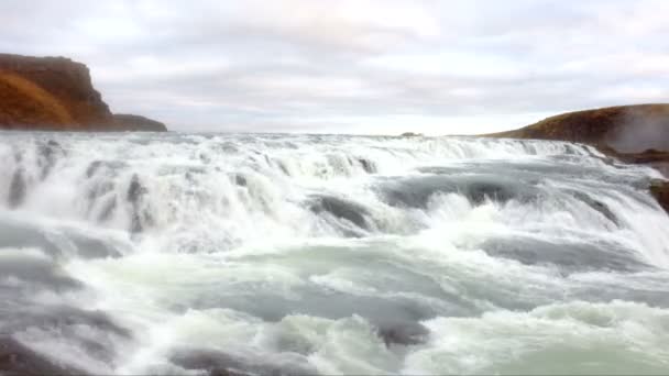 Gullfoss vattenfall på Island — Stockvideo