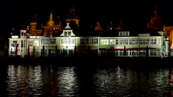 Amsterdam på natten — Stockvideo